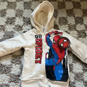 Spidey Kids Hoodie - Cream and Blue